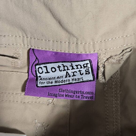 Clothing Arts Shorts Cargo P Cubed Beige Sz 32 Pick Pocket Hiking - Picture 4 of 10